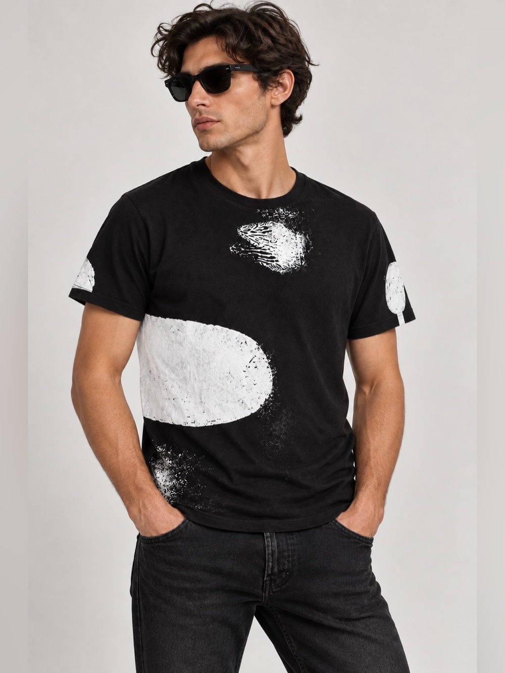 Saint Laurent Paris Hedi Slimane SS13 Painted Graphic T-Shirt Size S Made Italy